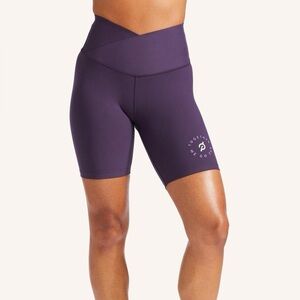 Women's Purple Peloton bike Shorts cadent cross front 7” Small